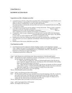 Maintaining a file of fixed