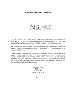 A Review of California Foreclosure Law Regarding Possession and