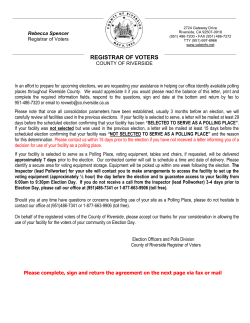 Polling Place Availability Form