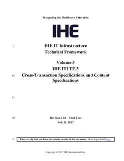 ITI TF-3 - Integrating the Healthcare Enterprise (IHE)