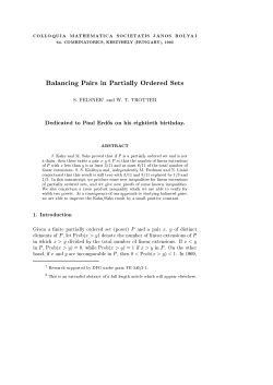 Balancing Pairs in Partially Ordered Sets