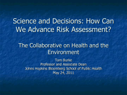 cumulative risk assessment - The Collaborative on Health and the