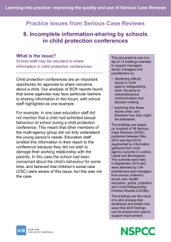 8. Incomplete information-sharing by schools in child