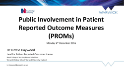 Public Involvement in Patient Reported Outcome Measures (PROMs