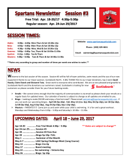 Free Trial: Apr. 18-20/17 4:30p-5:30p Regular season: Apr. 24