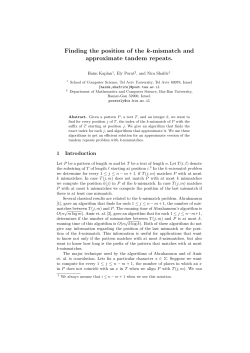 Finding the position of the k-mismatch and