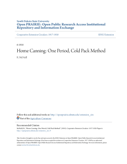 Home Canning: One Period, Cold Pack Method