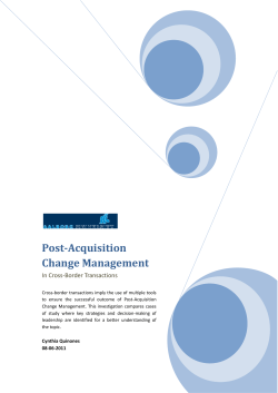 Post-Acquisition Change Management