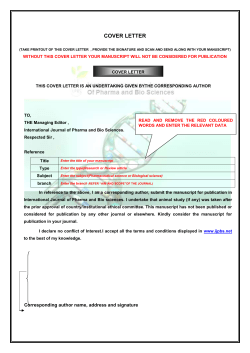 Cover letter - International Journal of Pharma and Bio Sciences