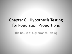 Chapter 11: Testing a Claim