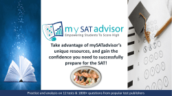 Take advantage of mySATadvisor`s unique resources, and gain the