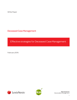 Effective strategies for Deceased Case Management