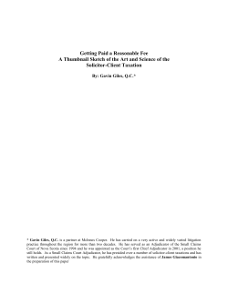 Getting Paid a Reasonable Fee A Thumbnail Sketch of the Art and