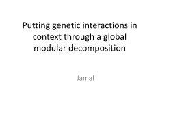 Oct 11. Bellay J et al. Putting genetic interactions in context through