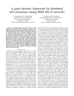 A game theoretic framework for distributed self