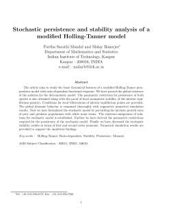 Stochastic persistence and stability analysis of a