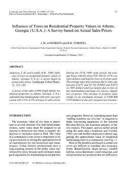 Influence of Trees on Residential Property Values in Athens - i-Tree