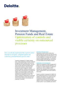 Investment Management, Pension Funds and Real Estate