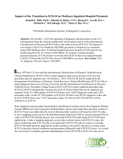 Impact of the Transition to ICD-10 on Medicare Inpatient