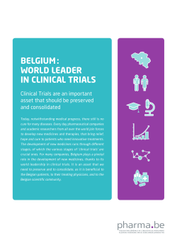 Belgium : world leader in clinical trials