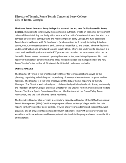 Director of Tennis, Rome Tennis Center at Berry College City of