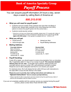 Bank of America Specialty Group Payoff Processs