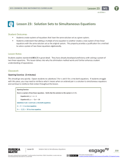 Algebra I Module 1, Topic C, Lesson 23: Teacher Version