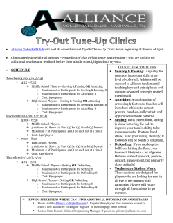 clinic descriptions - Alliance Volleyball Club