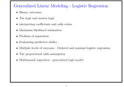 Generalized Linear Modeling - Logistic Regression - U