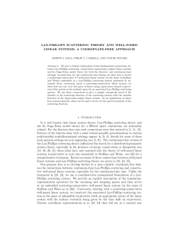 LAX-PHILLIPS SCATTERING THEORY AND WELL