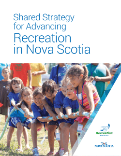Shared Strategy for Advancing Recreation in Nova Scotia