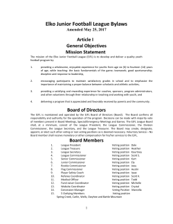 Elko Junior Football League Bylaws