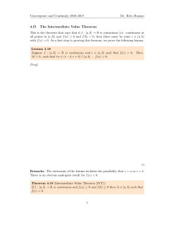 4.D The Intermediate Value Theorem