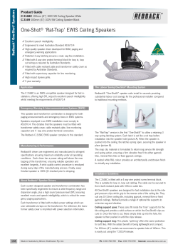 One-Shot&reg; `Rat-Trap` EWIS Ceiling Speakers