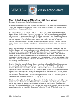 class action alert - American Bar Association