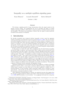 Inequality as a multiple equilibria signaling game