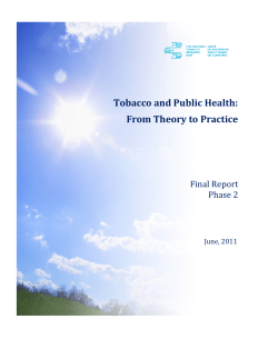 Tobacco and Public Health: From Theory to Practice Final Report