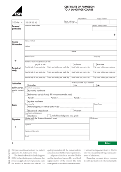 certificate of admission to a language course 5509w c