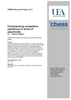 Characterising competitive equilibrium in terms of opportunity