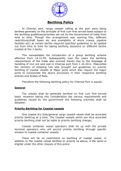 Berthing Policy - Port of Chennai