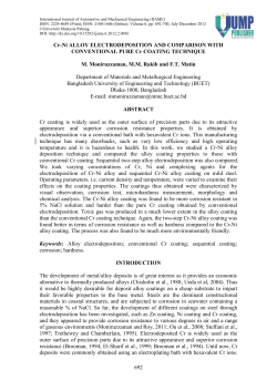Cr-Ni Alloy electrodeposition and comparison with conventional