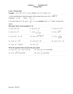 Math Analysis Worksheet #1