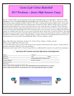 Junior High Summer Camp - Peoria Unified School District