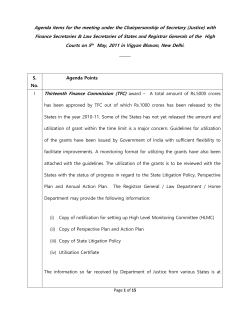 Agenda items for the meeting under the Chairpersonship of Secretary