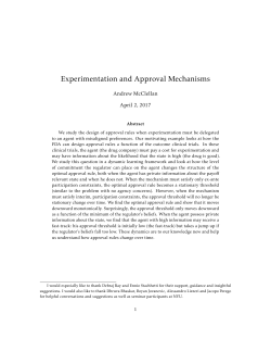 Experimentation and Approval Mechanisms