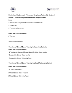 Birmingham City University Primary and Early Years Partnership