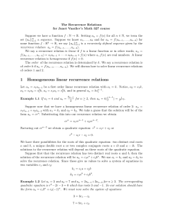 1 Homogeneous linear recurrence relations