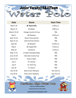 Date Game Start Time - Herriman Water Polo