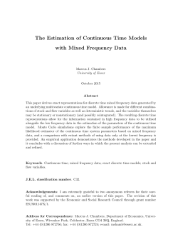 The Estimation of Continuous Time Models with Mixed Frequency