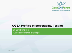 OGF Technical Strategy and OGSA